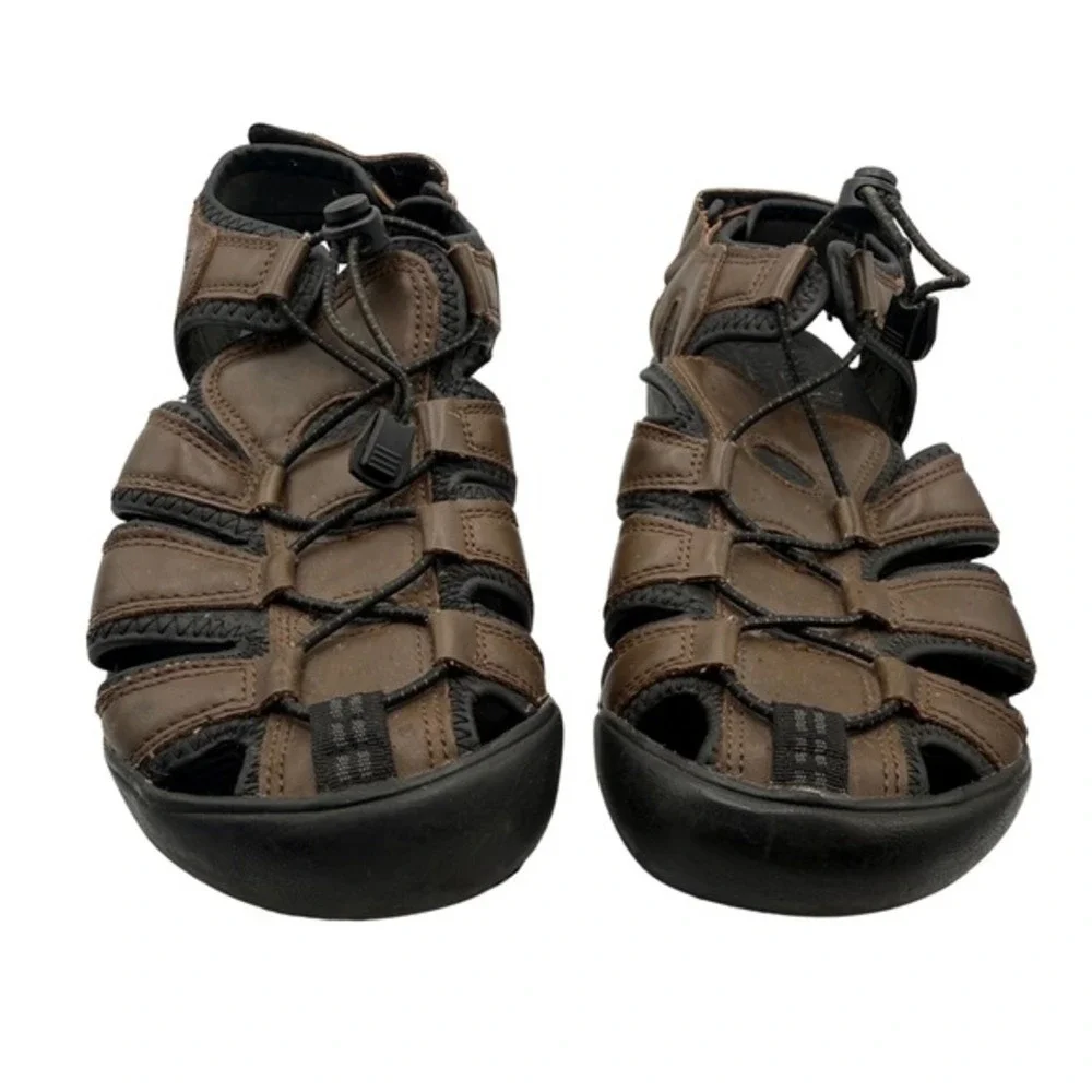 Khombu Travis Active Men 8 Fisherman Gladiator Sandals Brown Strap Hook and Loop